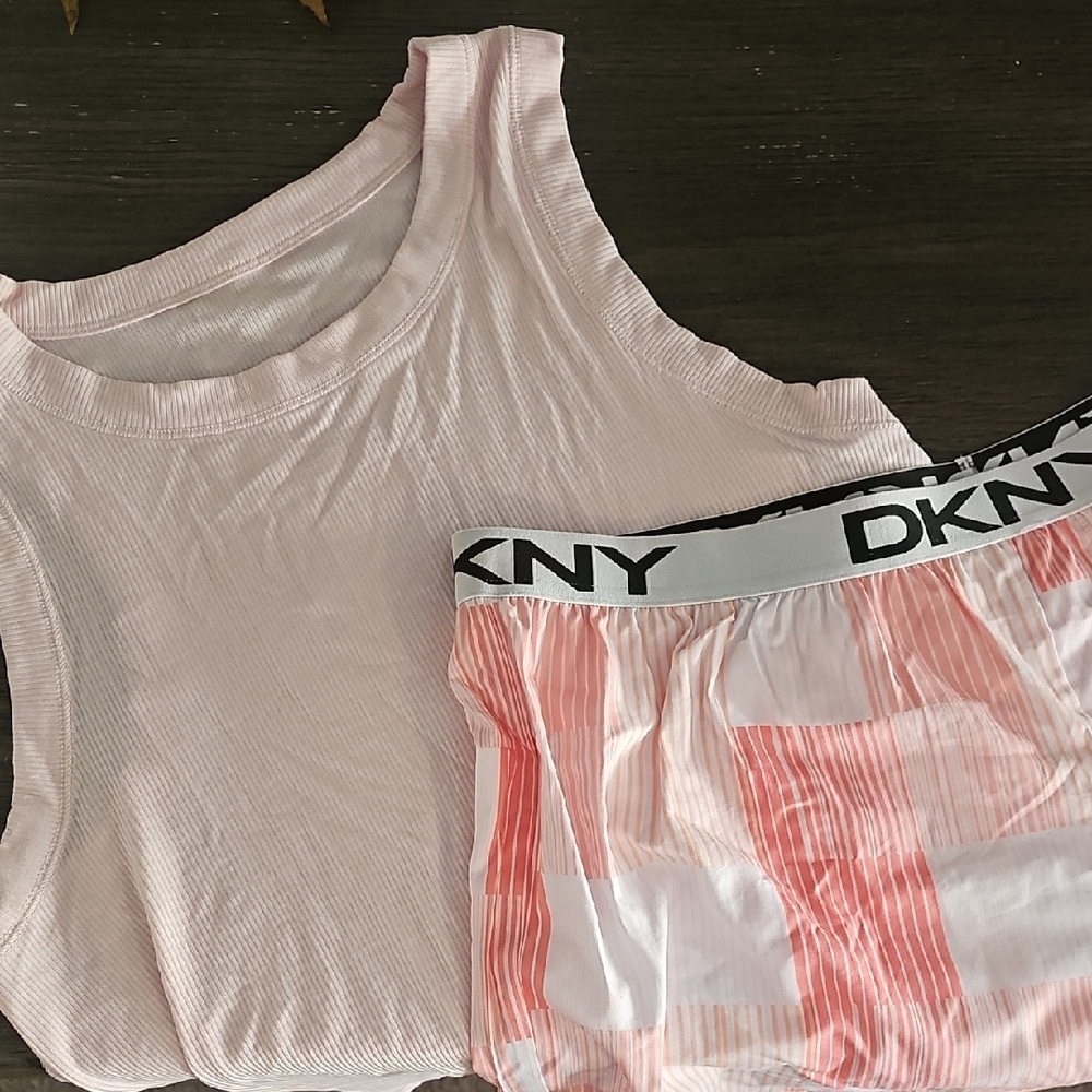 DKNY Light Pink Tank and Patterned Shorts